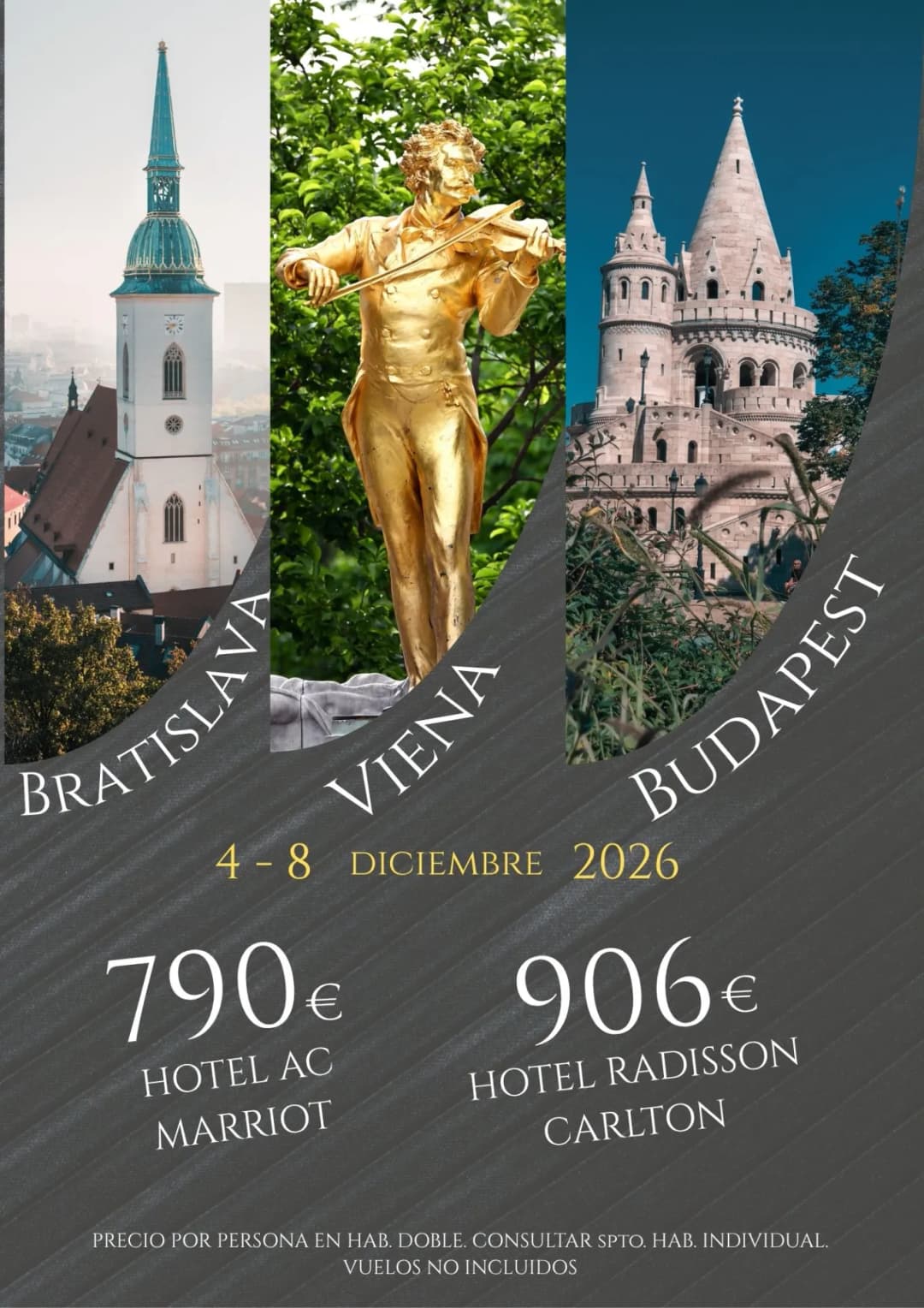 Bratislava - Viena - Budapest.  ( Servicios terrestres)